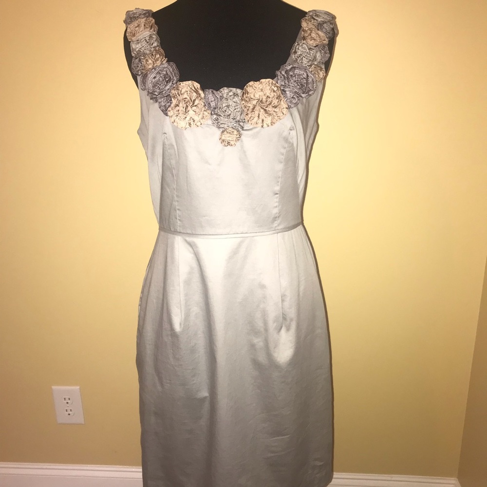 Anthropologie Baraschi  Gray Floral Dress Size 6 - Picture 2 of 9